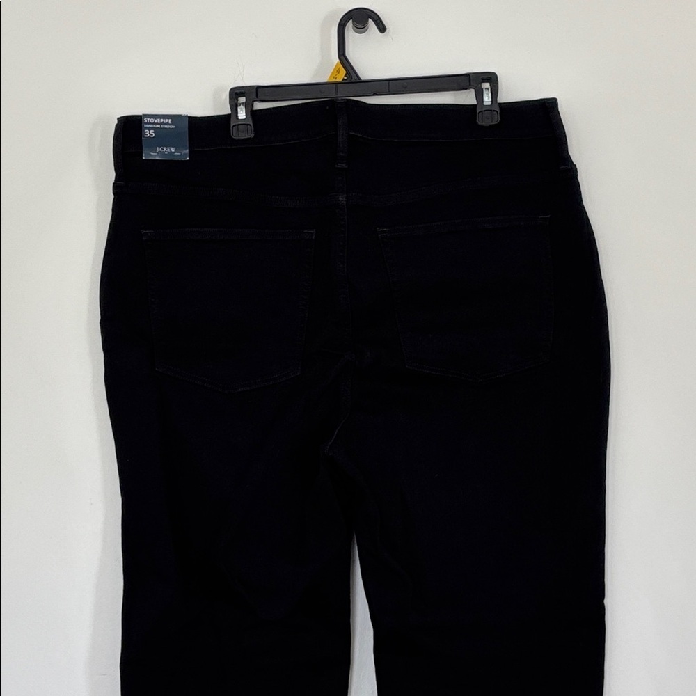 NWT J. Crew Black stovepipe straight leg jean stretch five button size 35 - Picture 7 of 13